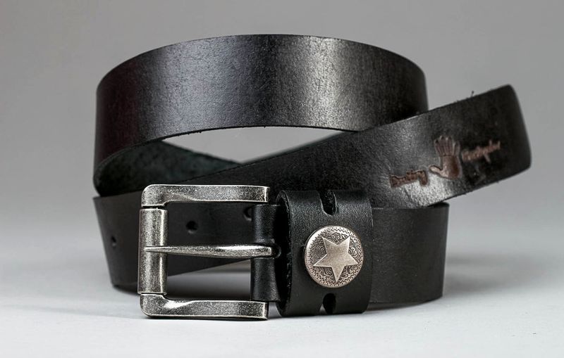 Black leather belt