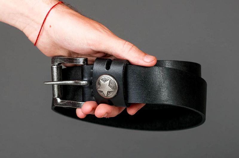 Black leather belt