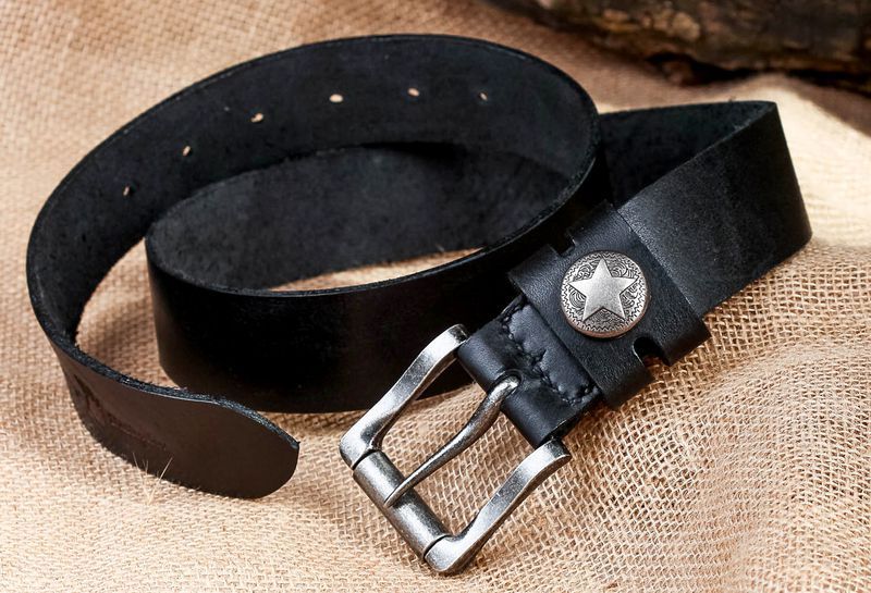 Black leather belt