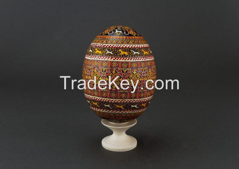 Ostrich Easter Egg with hand painting