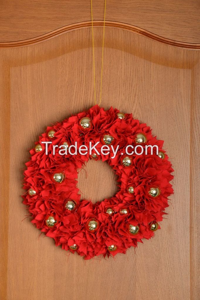 Decorative New Year s wreath on the door