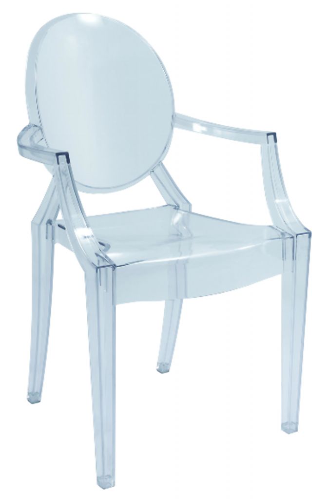 White transparent  PP armrest ghost  chair