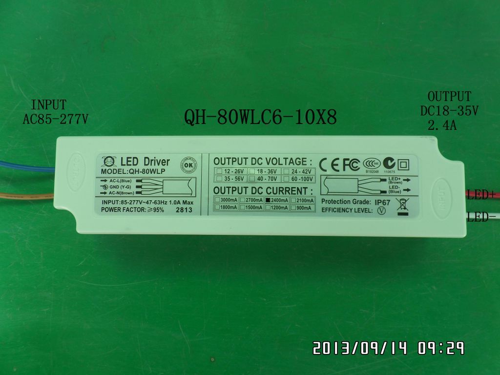 LED driver 80W 70W 60W 55W 2.4A  6-10S-8PX1 CE Qihan built in constant current power supply lighting transformer