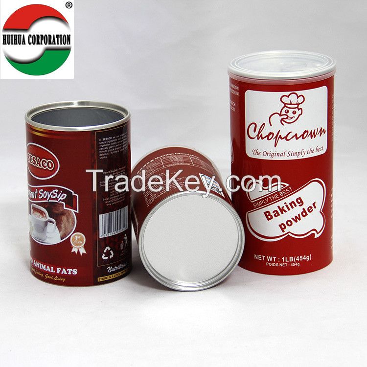 Foil lined food packaging tubes with pull ring lid paper tube can