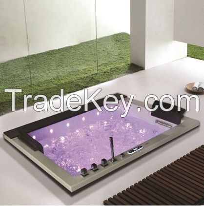 1.85 Meters White Acrylic Indoor Massage Bathtub