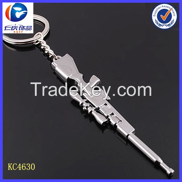 2015 Customized Metal weapon key chain, cross fire key ring, gun keychain, gun shape keyring