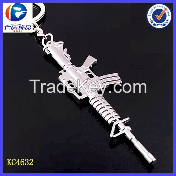 2015 Customized Metal weapon key chain, cross fire key ring, gun keychain, gun shape keyring