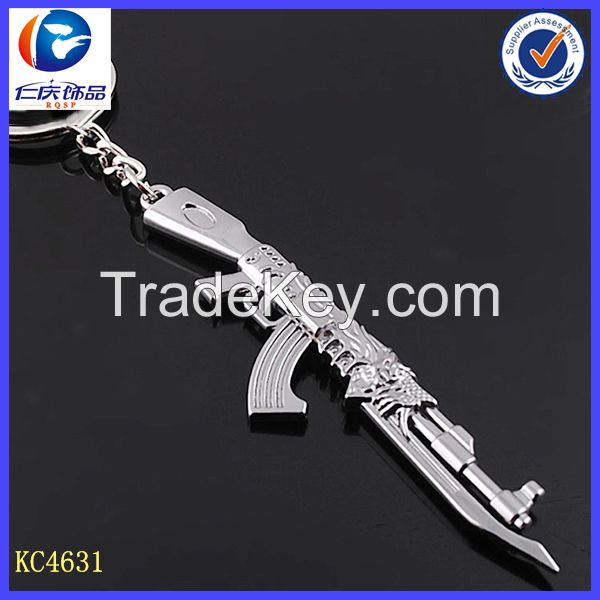 2015 Customized Metal weapon key chain, cross fire key ring, gun keychain, gun shape keyring