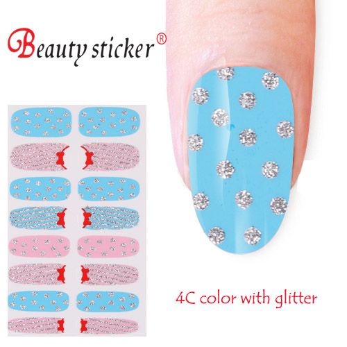 2015 Brand New Metallic Glitter/Metallic/3D Nail Art Sticker