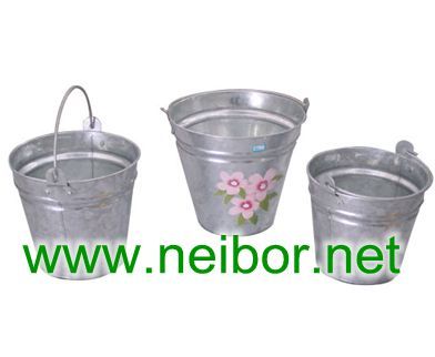 Galvanized Flower Bucket 