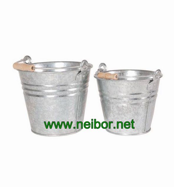 Galvanized Flower Bucket 