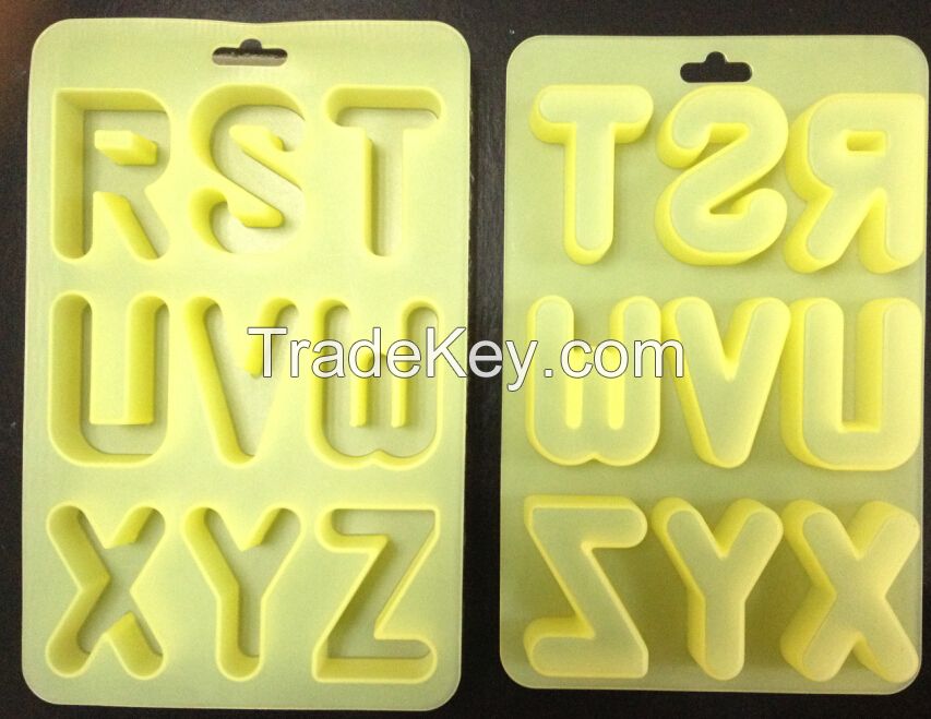 High quality A-j letter silicone ice mould