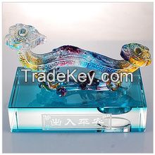 Crystal Colored Glaze Craft Feng shui Jade Ruyi for Car Decoration