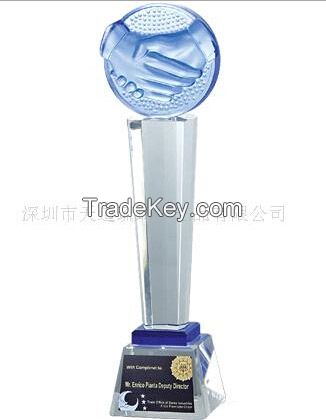 Hot-sell crystal liuli trophy / win cooperation trophy / awards