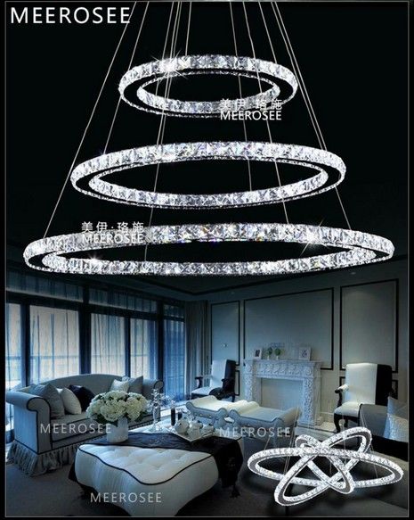 LED Crystal Ring Chandelier Light Modern LED Circle Chandelier Lamp / Lights / Light Fixture Ready Stock