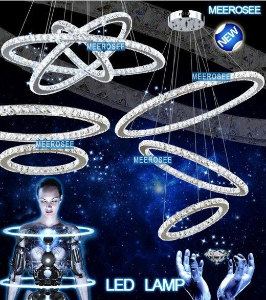 LED Crystal Ring Chandelier Light Modern LED Circle Chandelier Lamp / Lights / Light Fixture Ready Stock