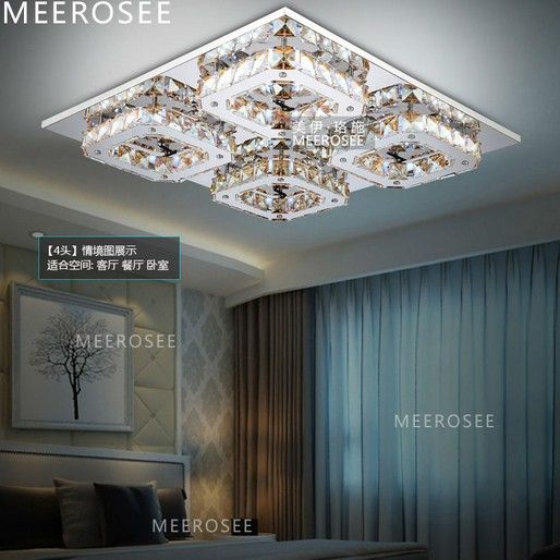 Modern LED Crystal Chandelier lighting Guaranteed 100% Crystal light Square Design Amber Color 