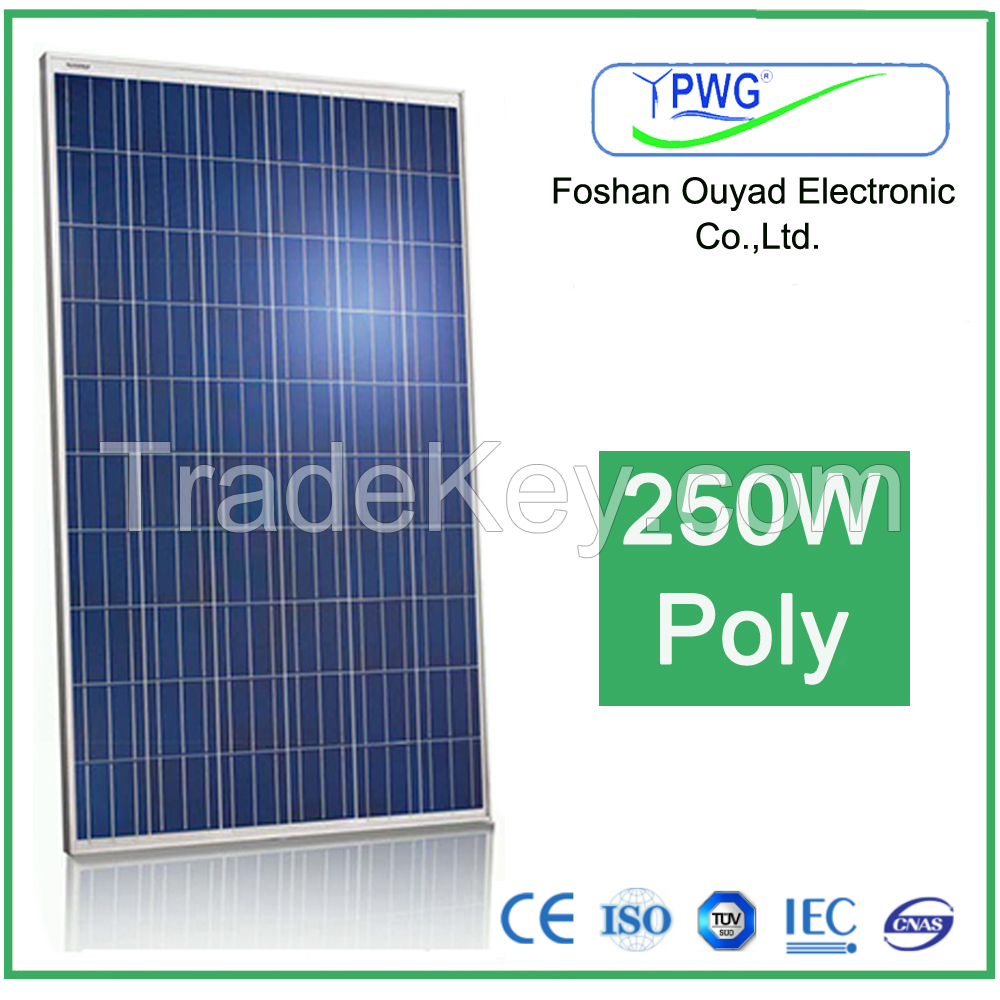 High Efficiency 250W Poly Solar PV module for Home Solar System