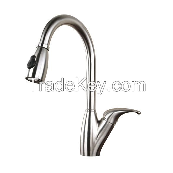 Pull out Stainless steel kitchen faucet with single handle