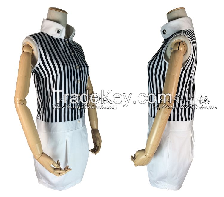 Striped Sleeveless Casual Cotton Dress