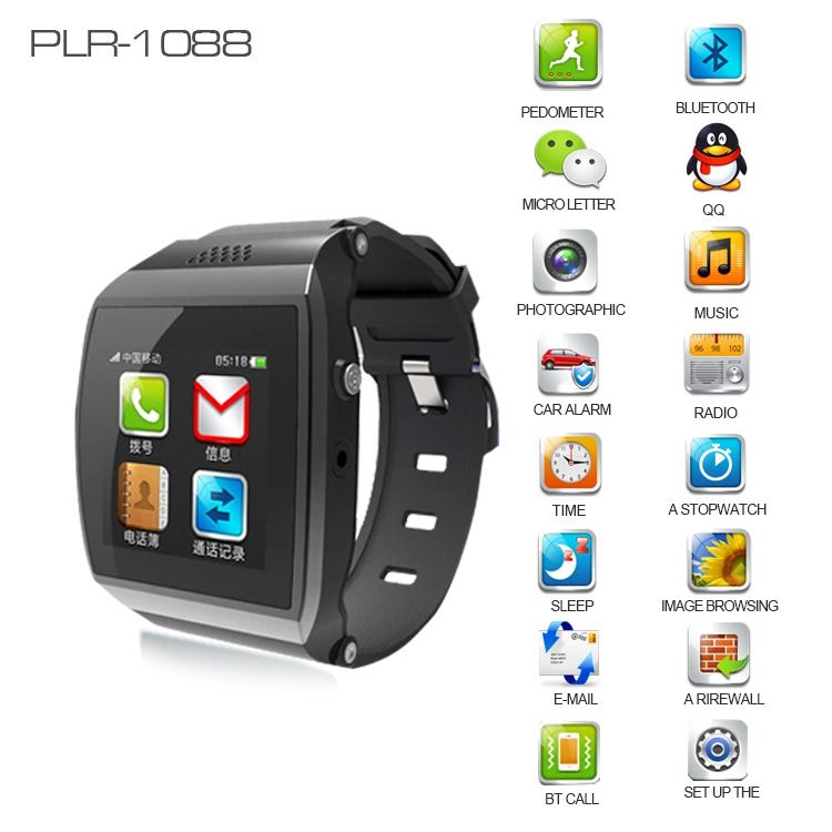 Waterproof Smart Phone Watch With Android Made In China