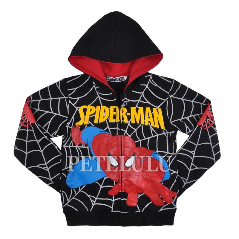 2014 new style children's brand fashion boys coats&jackets children spider-man hoodies baby girls cartoon long sleeve winter jacket outerwear cotton