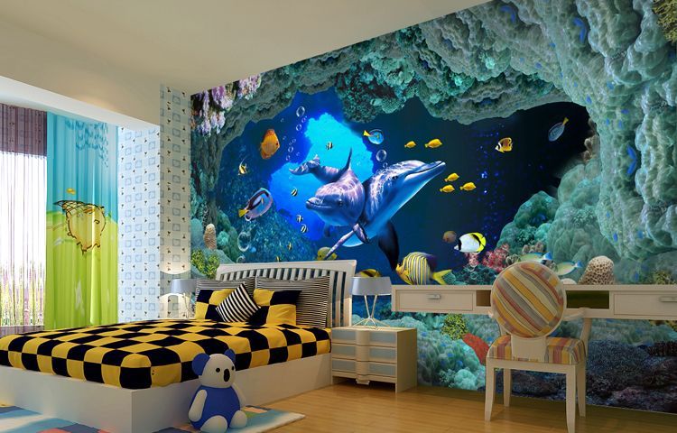 Post free anime cartoon wallpaper bedroom living room children's room