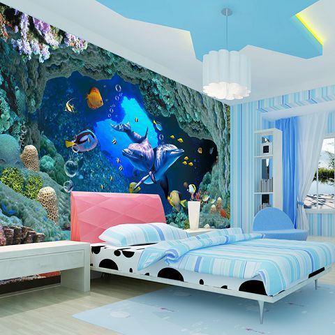 Post free anime cartoon wallpaper bedroom living room children's room