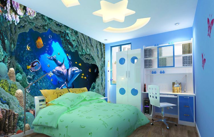 Post free anime cartoon wallpaper bedroom living room children's room