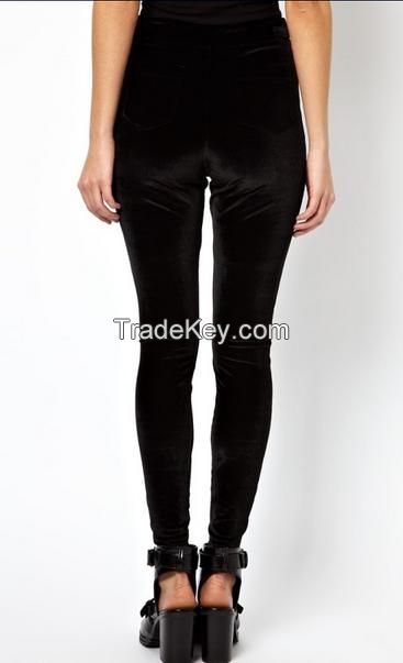 Womens Tube Trouser in Velvet