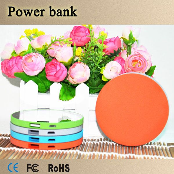 2014 New arrival 2000mAh round power bank mirror mobile power 2000mAh