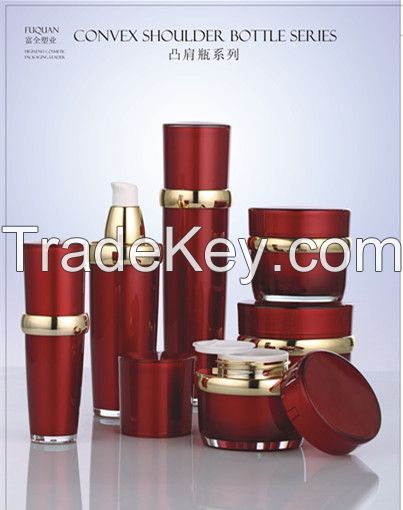 Shouldered plastic acrylic cosmetic pump lotion bottles