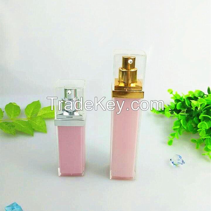 Rectangle plastic acrylic cosmetic airless bottles container