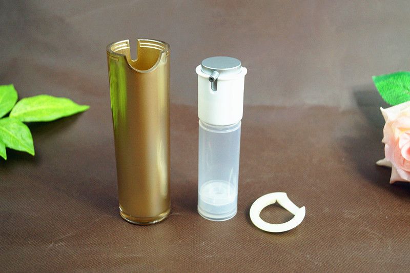 Round plastic acrylic cosmetic airless lotion bottles