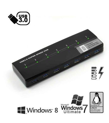 Usb 7 x DCP Charging Station with Usb3.0 Hub function 