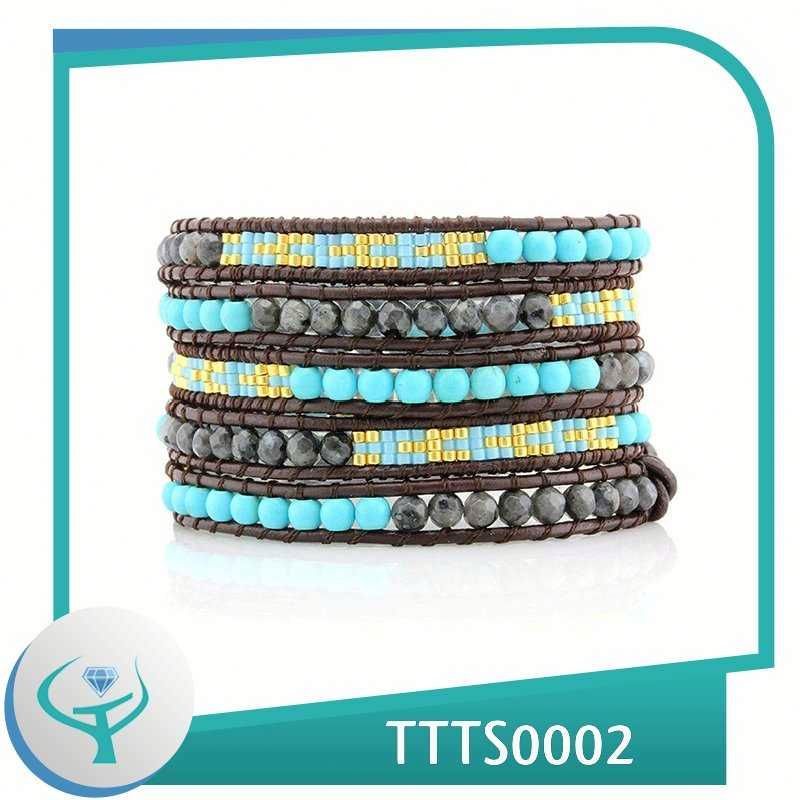 2014 new trend leather wrap fashion bracelet