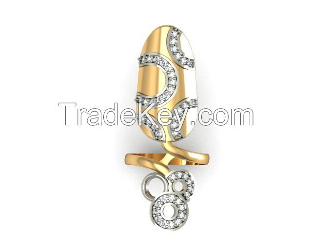  Wholesale-fashion hot sale cheap wax setting silver jewelry  nail ring