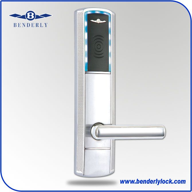 Silvery Hotel lock with LED light intelligent lock mortise lock