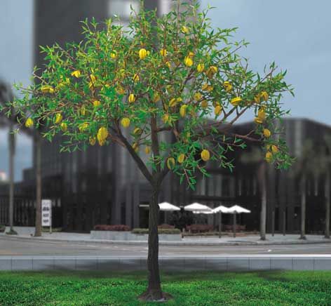 artificial led fruit tree lights high simulation led carambola tree for garden &amp; park decoration