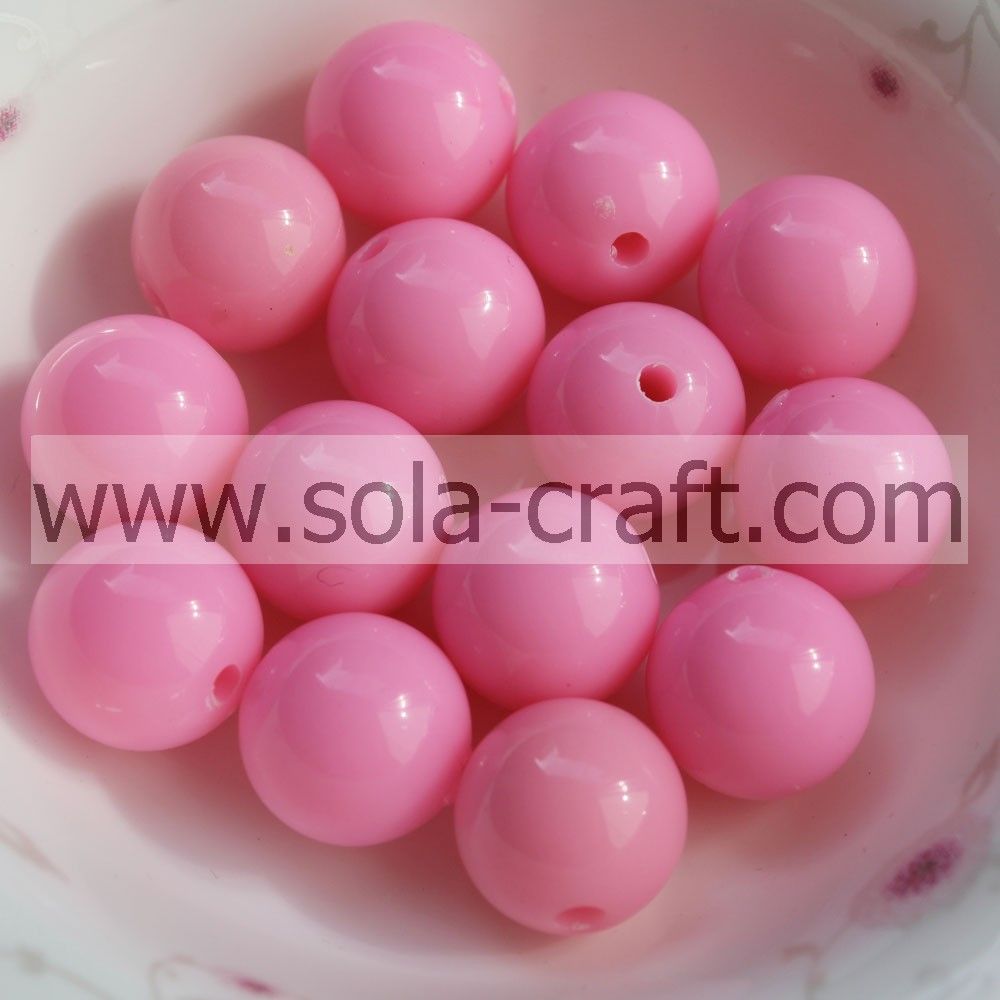 Various colors acrylic solid round smooth beads for wholesale