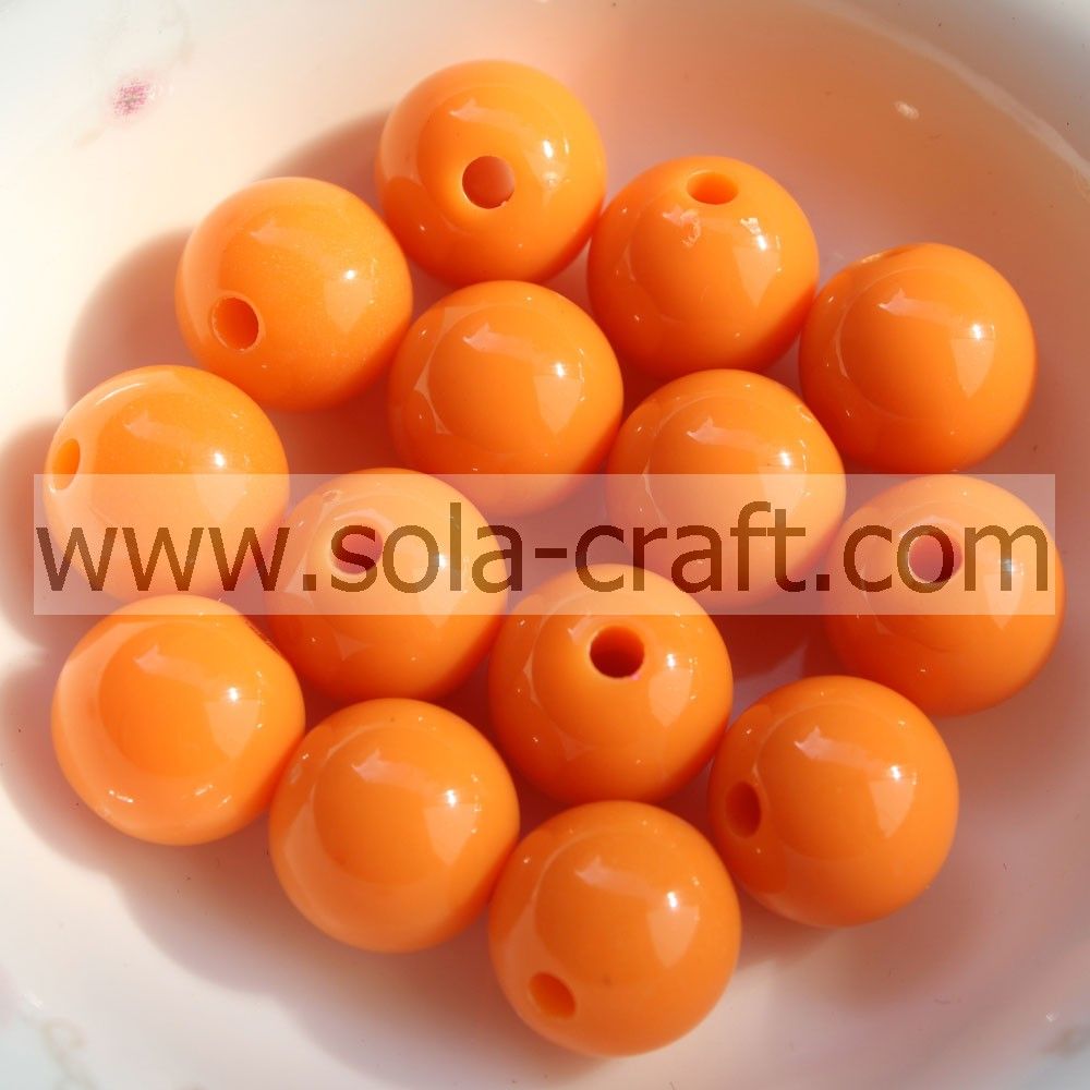 Various colors acrylic solid round smooth beads for wholesale