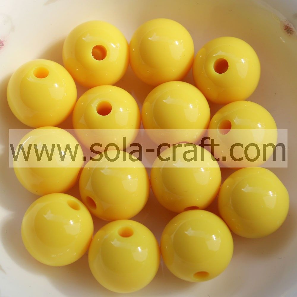 Various colors acrylic solid round smooth beads for wholesale