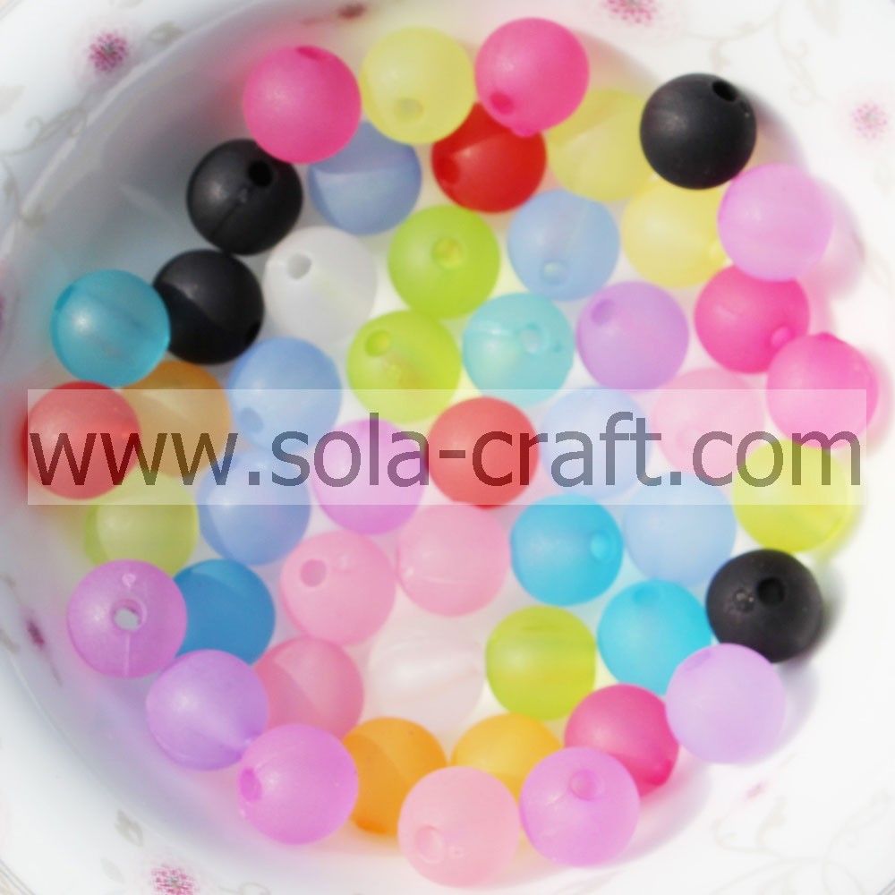 6MM, 8MM, 12MM Matte acrylic jewelry Round Smooth Beads For dÃÂ©cor cloth/