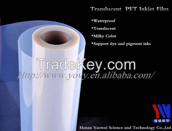 100 Microns Waterproof  Polyester Film For Inkjet Plotters