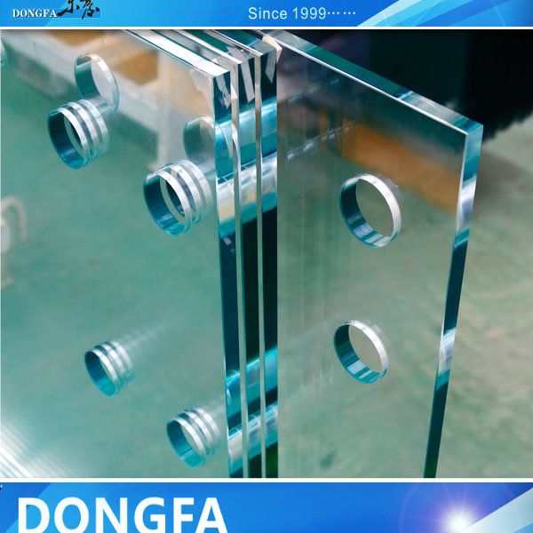 Ultra clear tempered glass with holes and hinges