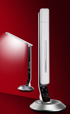 Modern design smart led desk lamp with brightness adjust& alrm set & s