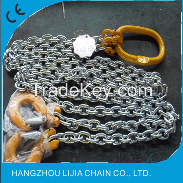 G80 alloy steel double leg lifting chain sling