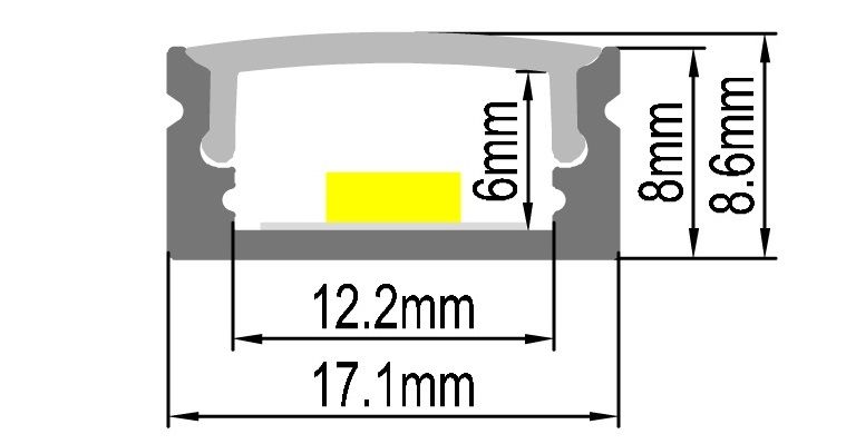 Slim aluminium led profile with diffuser cover