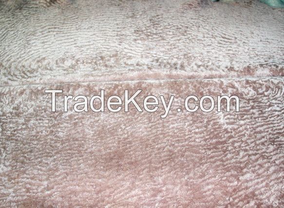 sheepskin material with curly wool for garment or coat