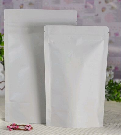 White Aluminium foil bags with zip lock